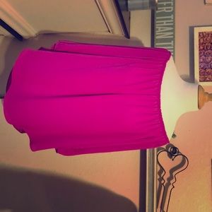 Hot pink off the shoulder blouse